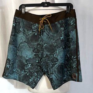 Like NEW - HIPPYTREE Board Swim Shorts - Size 32 - Tree pattern